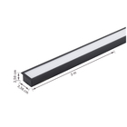 Perfil Largo Preto de Embutir Difusor Branco Alumínio 30mmx2m Hazak