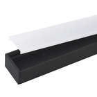 Perfil Largo Preto de Sobrepor Difusor Branco Alumínio 30mmx2m Hazak