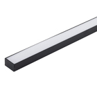 Perfil Largo Preto de Sobrepor Difusor Branco Alumínio 30mmx2m Hazak