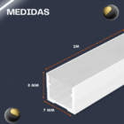 Perfil Led Sobrepor Ultra Slim Baby 7mm 2m Para Marcenaria Br