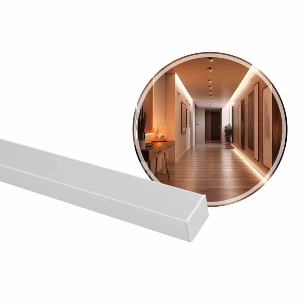 Perfil Linear De Sobrepor Em Alumínio Branco 1m C/ Trava Fix