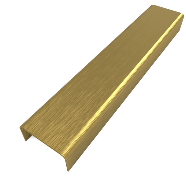 Perfil Listelo, U Aço 304 Esc Dourado A9mm L20mm C2m