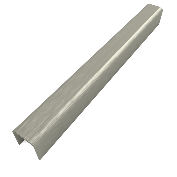 Perfil Listelo, U Aço 304 Escovado A9mm L11mm C2,98m