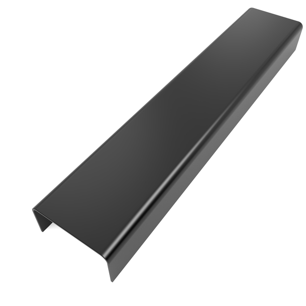 Perfil Listelo "U", Aço Inox 304, Brilho, Preto - 9 x 20 x 9