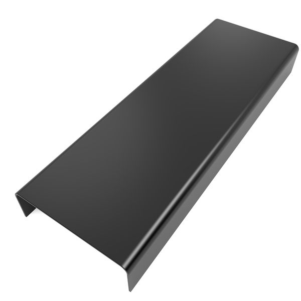 Perfil Listelo "U", Aço inox 304, Brilho, Preto - 9 x 30 x 9