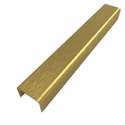 Perfil Listelo "U", Aço Inox 304, Escovado, Dourado - 9 x 15