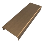 Perfil Listelo "U", Aço Inox 304, Escovado, Marrom - 9 x 20 x