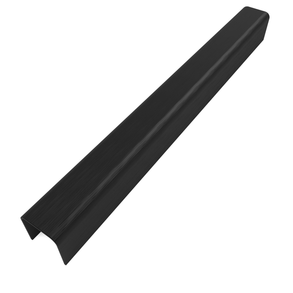 Perfil Listelo "u", Aço Inox 304, Escovado, Preto - 9 X 11 X