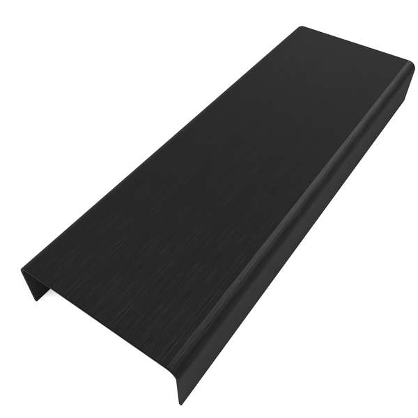 Perfil Listelo "u", Aço Inox 304, Escovado, Preto - 9 X 30 X