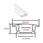 Perfil Para Fita De Led Embultir Slim 25x7mm Branco 2 Metros
