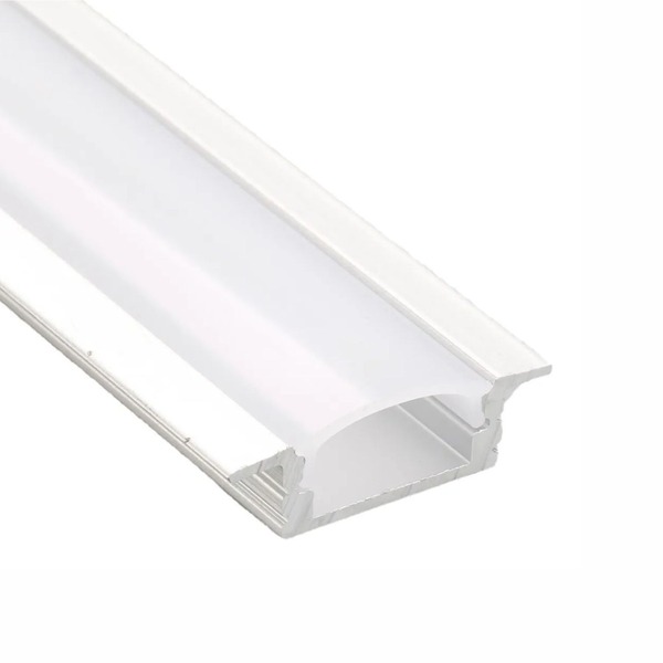 Perfil Para Fita De Led Embultir Slim 25x7mm Branco 2 Metros