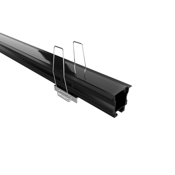 Perfil para Fita de LED Embutir Fino Preto 17,35cm X 1m Luminatti
