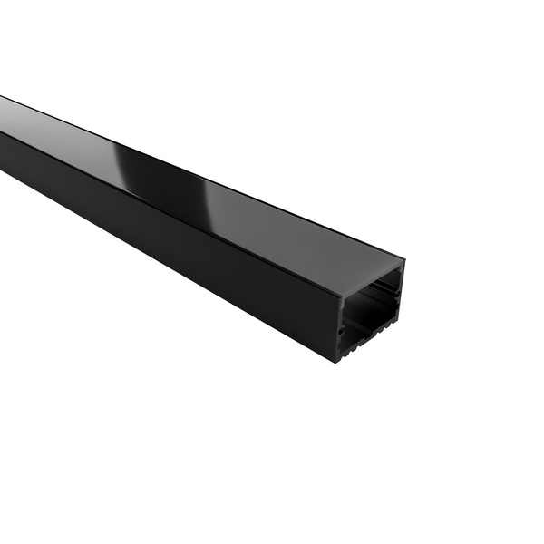 Perfil para Fita de LED Sobrepor Largo Preto 19,3cm X 2m Luminatti