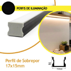 Perfil Para Fita Led Sobrepor 17x15x2000mm - Preto - Preto
