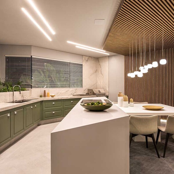 Perfil Para Fita Led Sobrepor 17x7x3000mm - Cinza - Branco