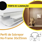 Perfil Para Fita Led Sobrepor No-frame 30x55x3000mm - Cinza -