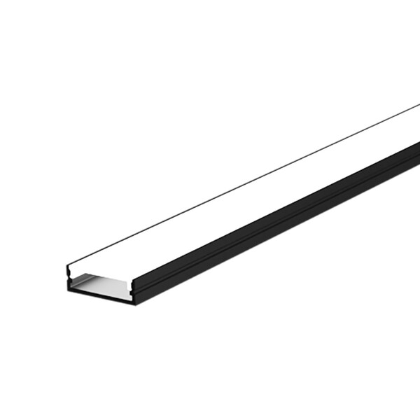 Perfil para LED 2m IP20 Preto Sobrepor Luminatti