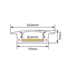 Perfil para LED 3m IP20 Preto Embutir Luminatti