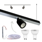 Perfil Pendente Com Led Spot 3.000k 36mm Preto 1m Dopo Ilunato