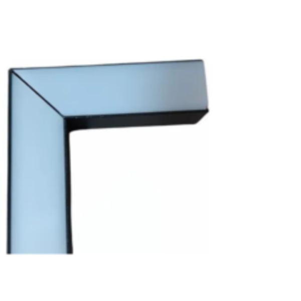 Perfil Preto - Lente Fumê 12mm "fino" Embutir Joelho Negativo