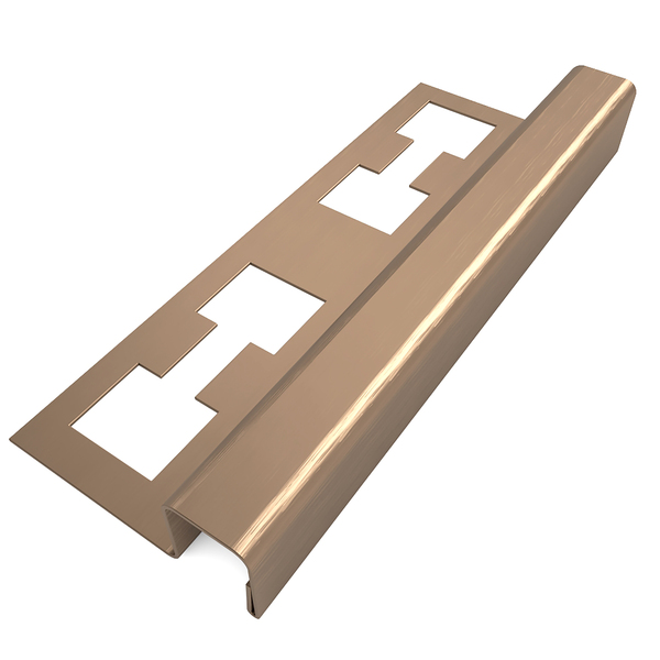 Perfil Quadrado, Aço Inox 304, Escovado, Bronze - 12 X 12 X 2