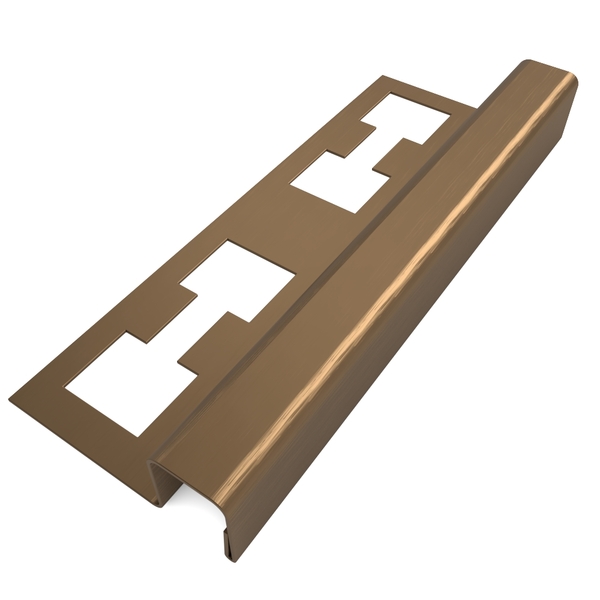 Perfil Quadrado, Aço Inox 304, Escovado, Marrom - 10 X 12 X 2