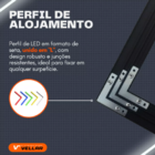 Perfil Seta De Led 50x50cm Sobrepor 35mm + Fita Verde + Fonte