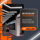 Perfil Seta De Led 50x50cm Sobrepor 35mm + Fita Vermelho + Fo