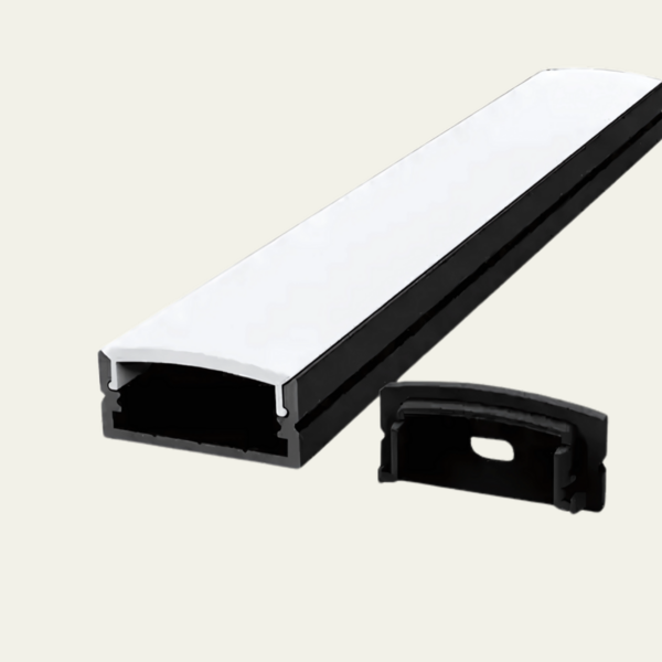 Perfil Slim Sobrepor - 20mm X 10mm, Preto - 1 Metro - Agimpor