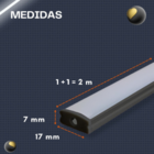 Perfil Sobrepor 17mm 2m + Fita 240 + Fonte + Controle Dimmer