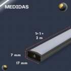 Perfil Sobrepor 17mm 2m + Fita 240 + Fonte + Controle Dimmer