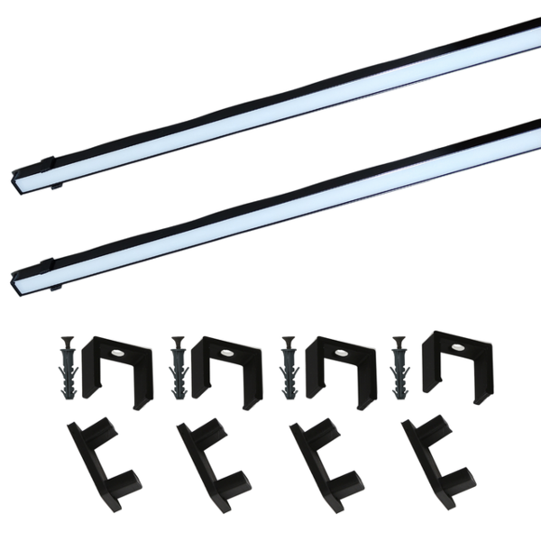 Perfil Sobrepor Led 18x14mm Preto 2x1m Aprire Ilunato