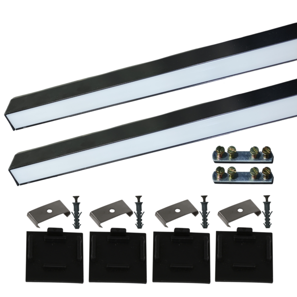 Perfil Sobrepor Led 36x40mm Preto 2x1m Appena Ilunato