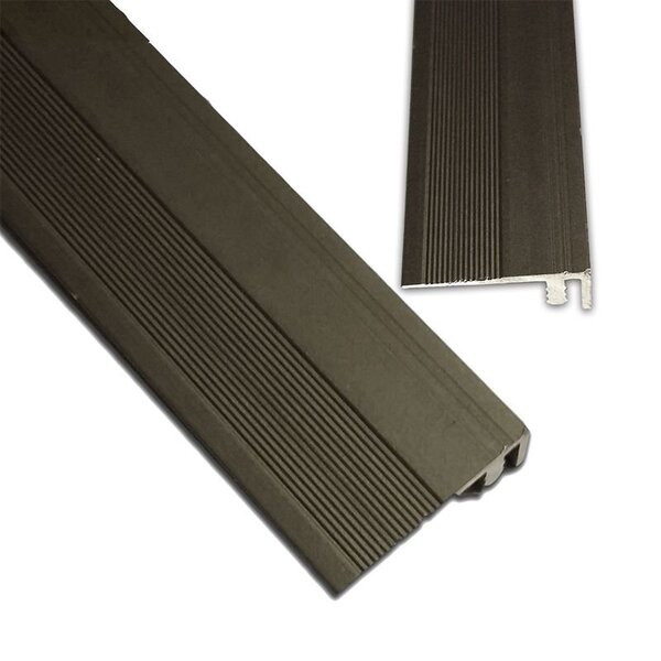 Perfil Terminal Piso Parede Em Alumínio Barra 1.00ml - Fumê