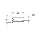 Perfil U 4mm Bronze - 2,00m
