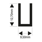 Perfil U Abas Desiguais Alumínio 1mx12,7mmx9,52mm Branco Fosco