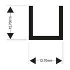 Perfil U Abas Iguais Alumínio 1mx12,7mmx12,7mm Branco Fosco