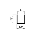 Perfil U Embutir para Porta de Correr 2mx1,5cm Alumínio