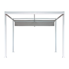 Pergolado Aço e Poliéster Retangular Equinox Branco 245x320x358cm Naterial