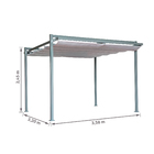 Pergolado Aço e Poliéster Retangular Equinox Cinza 245x320x358cm Naterial