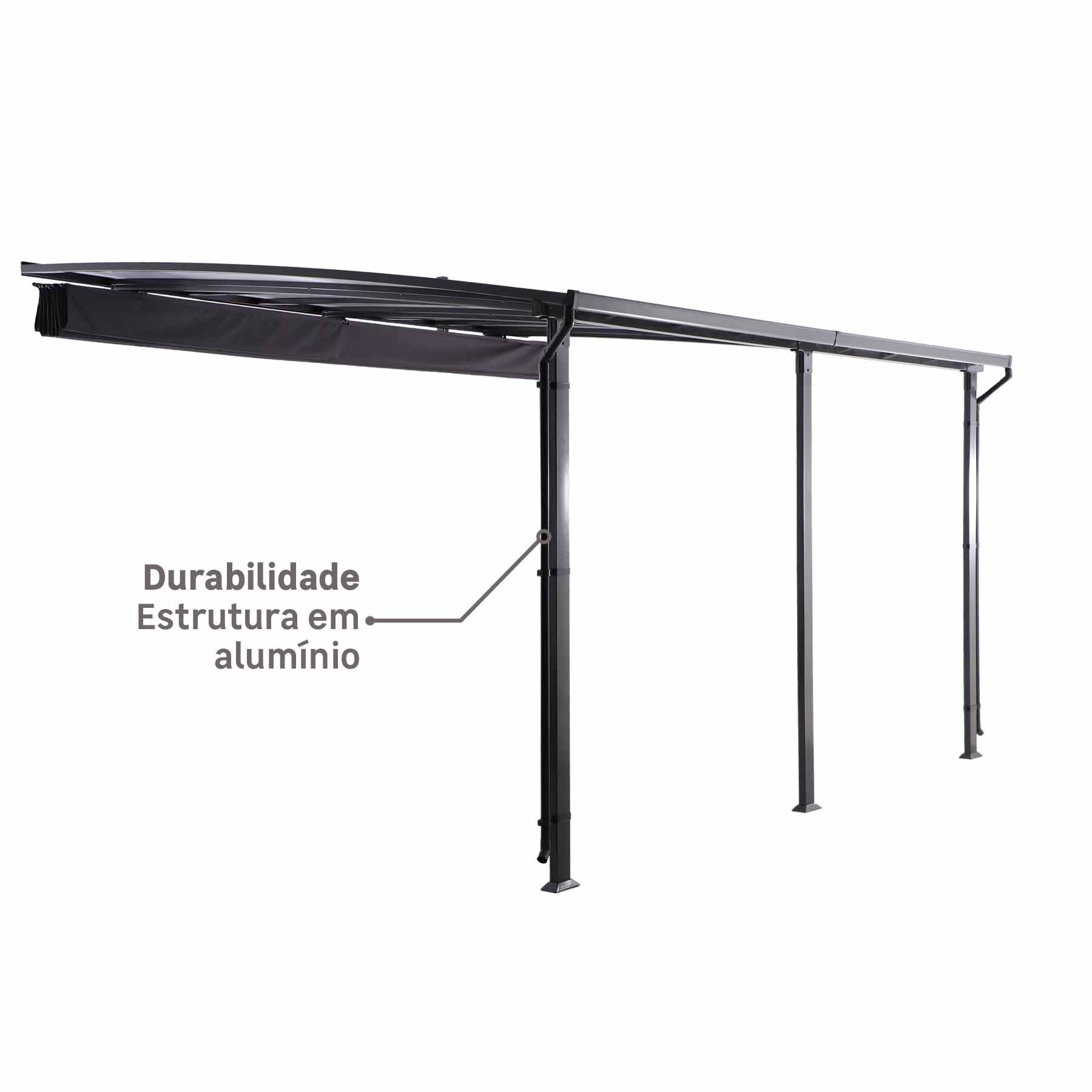 Pergolado de Alumínio Yena 270x400x350cm Cinza Naterial | Leroy Merlin