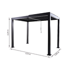 Pergolado Alumínio Bioclimático Cinza 229x313x198cm Clima Naterial