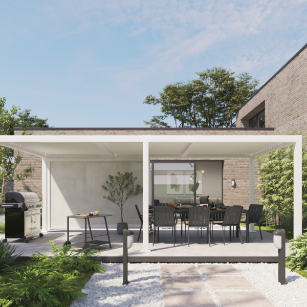 Pergolado Alumínio Bioclimático Clima Branco 2,30x6,14x3,13m Naterial