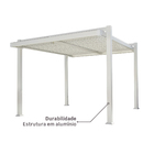 Pergolado Alumínio Quadrado Bioclimático Persea Branco 246x332x372cm Naterial