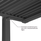 Pergolado Alumínio Retangular Bioclimático Persea Cinza Escuro 246x332x372cm Naterial