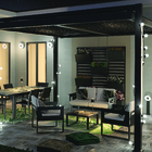 Pergolado Alumínio Retangular Bioclimático Persea Cinza Escuro 246x332x372cm Naterial