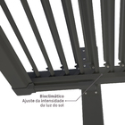 Pergolado Alumínio Retangular Bioclimático Persea Cinza Escuro 246x332x372cm Naterial