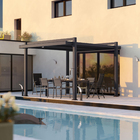 Pergolado Alumínio Retangular Bioclimático Persea Cinza Escuro 246x332x372cm Naterial