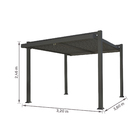 Pergolado Alumínio Retangular Bioclimático Persea Cinza Escuro 246x332x372cm Naterial