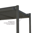 Pergolado Alumínio Retangular Bioclimático Persea Cinza Escuro 246x332x372cm Naterial